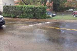 Water Main Break Floods Roads In South Norwalk