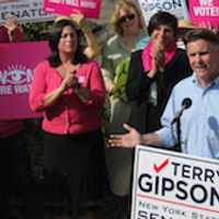 <p>Sen. Terry Gipson speaks as an advocate for the Women&#x27;s Equality Act. </p>