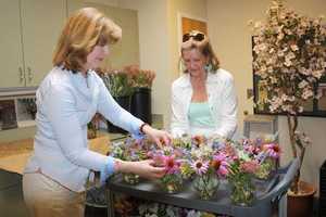 Volunteers Deliver Flower Power At Waveny LifeCare In New Canaan