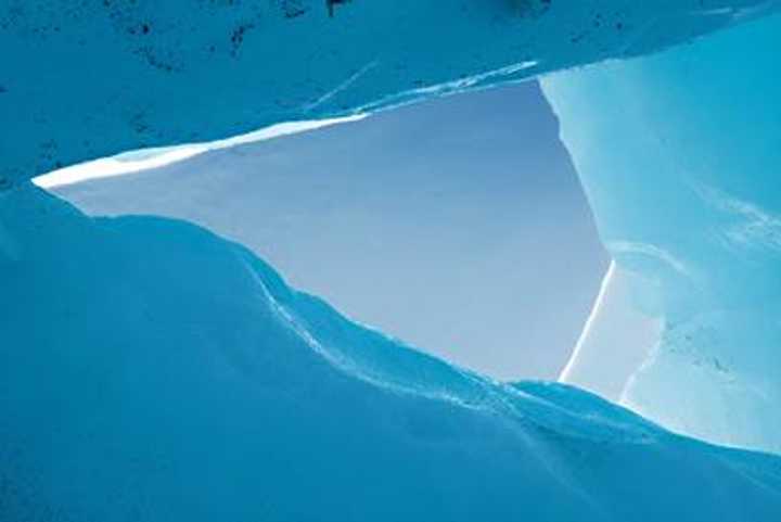 An image from Caughley Beach, Antartica, is part of the exhibit.
