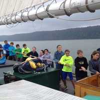 <p>Students learned how to navigate the boat and raise the sails. </p>