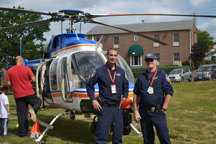 The Westchester County Police Department provided a helicopter at the Bronxville Junior League&#x27;s fundrasier. 