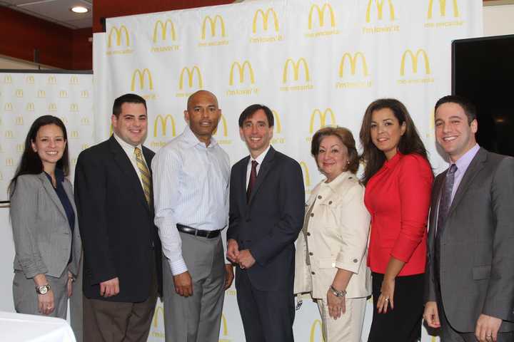 Jessica Mato, Steven Frazier, Mariano Rivera, New Rochelle Mayor Noam Bramson, Celeste Quintana, Carmen Paulino, and Josh Kaufman.