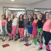 <p>Seniors dressed in garb of the 80s and the MTV generation.</p>