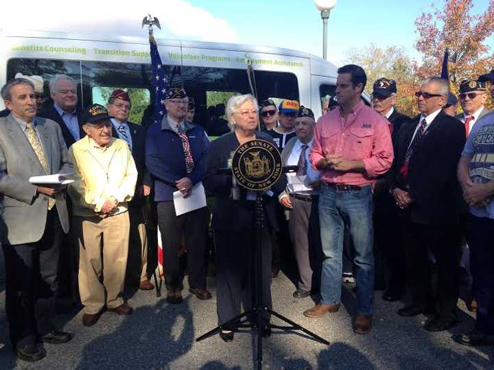 State Sen. Greg Ball and Assemblywoman Sandy Galef joined by members of the  Northern Westchester-Putnam Disabled American Veterans Chapter 137