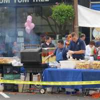 <p>Lange&#x27;s Deli provided music and barbecue for Bronxville shoppers.</p>