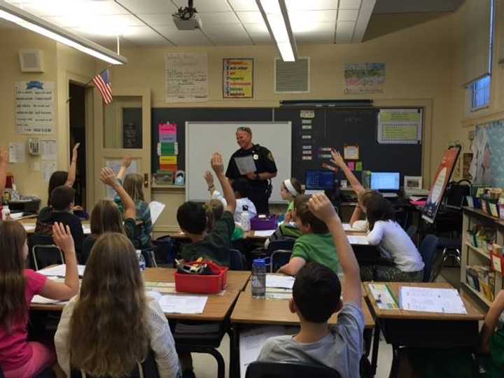 The Main Street School fifth- graders are participating in the DARE program with Police Officer Erik Seman. 