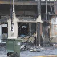 <p>A closeup view of the fire damage at The Feed Barn in Mahopac.</p>