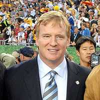 <p>NFL Commissioner Roger Goodell of Bronxville at Super Bowl XLIII on Feb. 1, 2009.</p>