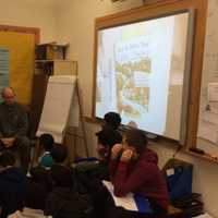 <p>Fletcher visited each sixth-grade class and explained his process for writing. </p>