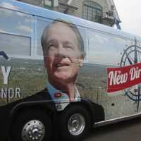 <p>The bus for Foley&#x27;s &quot;New Direction Tour&quot; which he is taking across the state to talk to voters.</p>