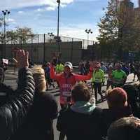 <p>Wilton&#x27;s Celia Kohl runs during Sunday&#x27;s TCS New York City Marathon. Kohl, a Wilton High grad and former collegiate rower, ran her first marathon.</p>