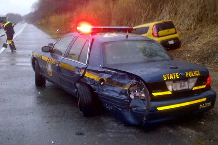 State Trooper's Vehicle Struck In I-84 Accident