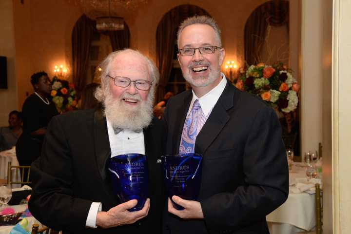 Andrew Malcolm, left, and Dan Bena were honored by ANDRUS.