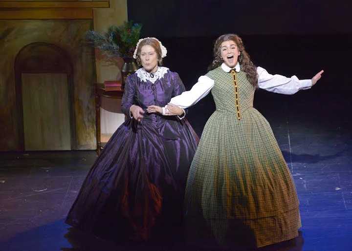 Broadway actress Jan Neuberger, left, and WCSU student Katrina Sebastian perform in &quot;Little Women, the Musical.&quot;