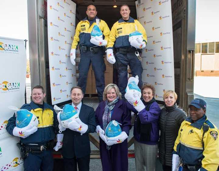 The Greenburgh Police Department volunteered officers&#x27; time to unload 800 turkeys as part of Stop &amp; Shops annual Turkey Express program. 