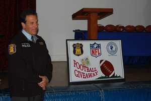 Yonkers Mayor, Police Commissioner Donate Footballs To Church Youth Group