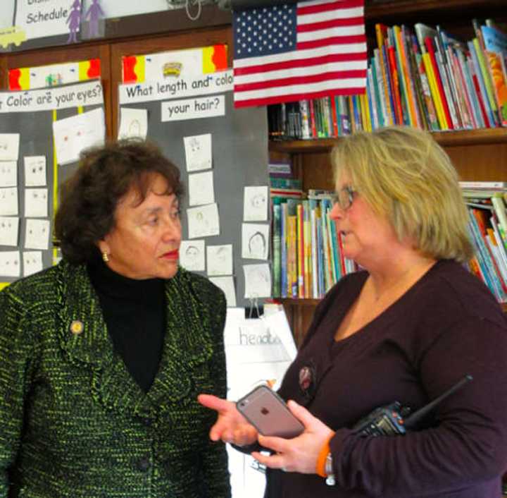 Rep. Nita Lowey visited  Park Early Childhood Center where she met with school district officials.