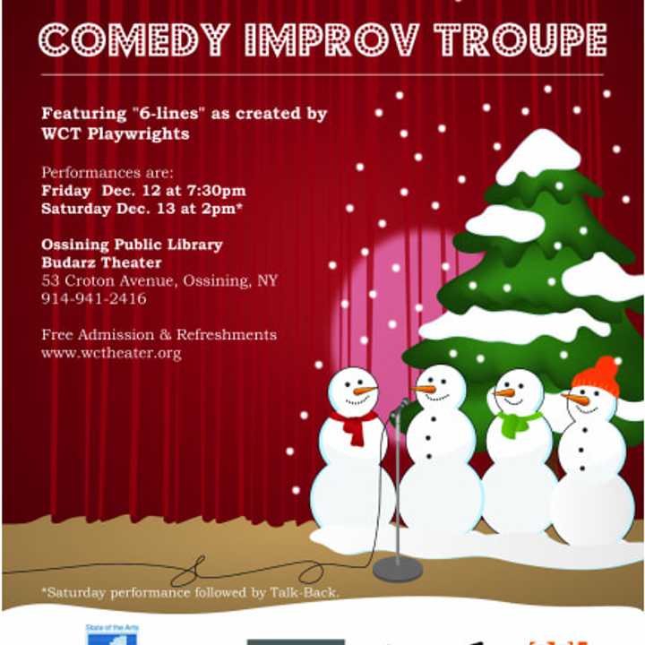 There will be a comedy show Dec. 12-13 at the Ossining Public Library.