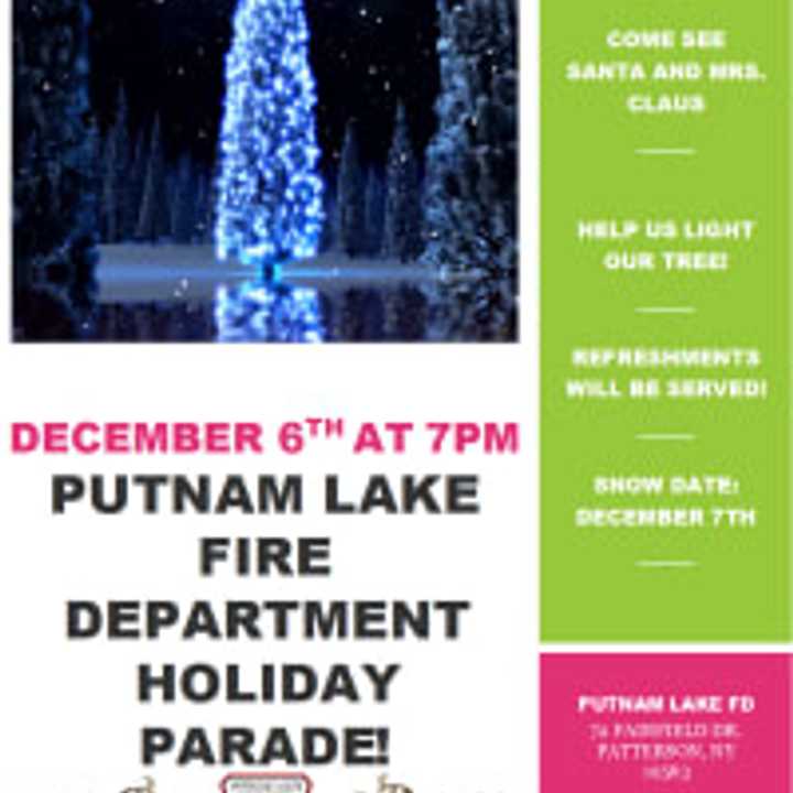 Putnam Lake Fire Department has postponed its parade to Sunday, Dec. 7.