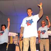 <p>Bobby Vento of Norwalk starts out the group doing the twist. Behind him are (left to right) Lisa Griffith of New Canaan, Paul Widness and Talisha Maxwell of Norwalk.</p>