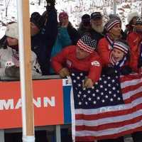 <p>Tucker West&#x27;s family watches anxiously during his race.</p>