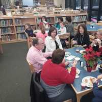 <p>Pocantico Hills grandparents and family members enjoy breakfast and lunch provided by the Parent Teacher Association. </p>