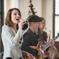 <p>From left, performers and Conservatory jazz faculty Alma Micic on vocals, Rale Micic on guitar, and Nicolas Biello on sax.</p>