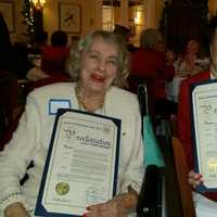 <p>From left, 2014 Anne Hutchinson-Bronxville Chapter NSDAR honorees Mary Mimms and Virginia Kathryn Hefti.</p>