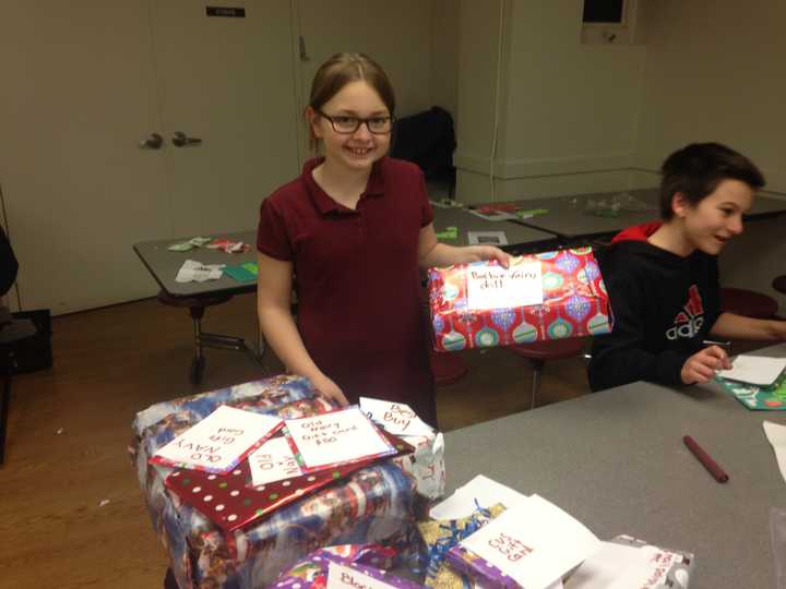 Members of the Village Lutheran Church Youth Group participate in a night of community service.