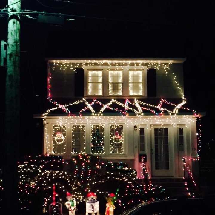 The Reddy house on Lake Avenue in Tuckahoe is decked out in lights.