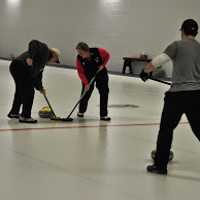 <p>Members of the Nutmeg Curling Club hit the ice. </p>