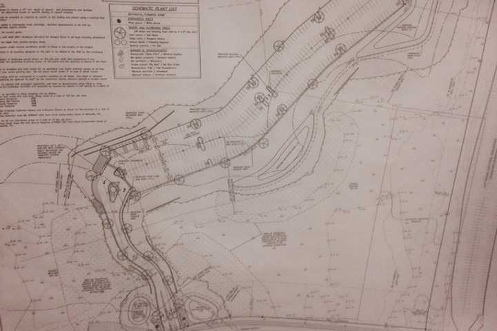 A photo of the site plan for a proposed 350-space parking lot near the Southeast train station.