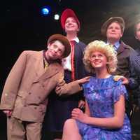 <p>Music Theatre of Connecticut School of Performing Arts&#x27; production of &quot;Guys and Dolls Jr&quot; features, clockwise from upper left, Maiya Urquhart of Fairfield, Josh Horowitz of Westport, Karsten Rynearson of Rowayton, Claire Fraise of Wilton and Hudson </p>