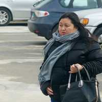 <p>Shoppers bundled up in Danbury.</p>