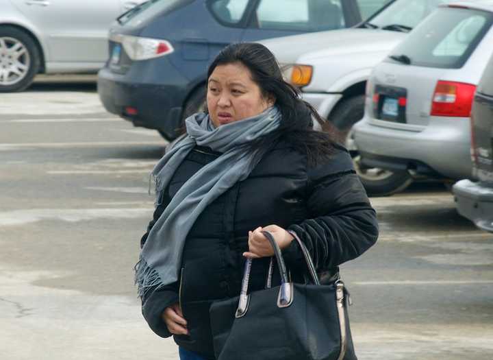 Shoppers bundled up in Danbury.