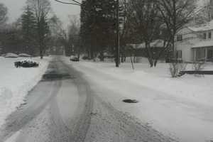 Stamford Roads Quiet, Covered In Slushy Snow