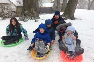 Port Chester Kids Enjoy The Snow In Abendroth Park