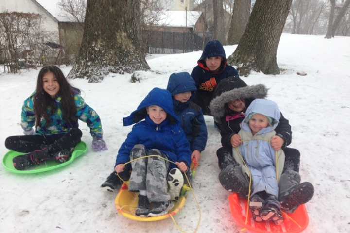 Port Chester Kids Enjoy The Snow In Abendroth Park