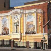 <p>The Carpet Outlet Building: 36 Main St. (The Dutch Mural) with the unfinished parklet next to it.</p>