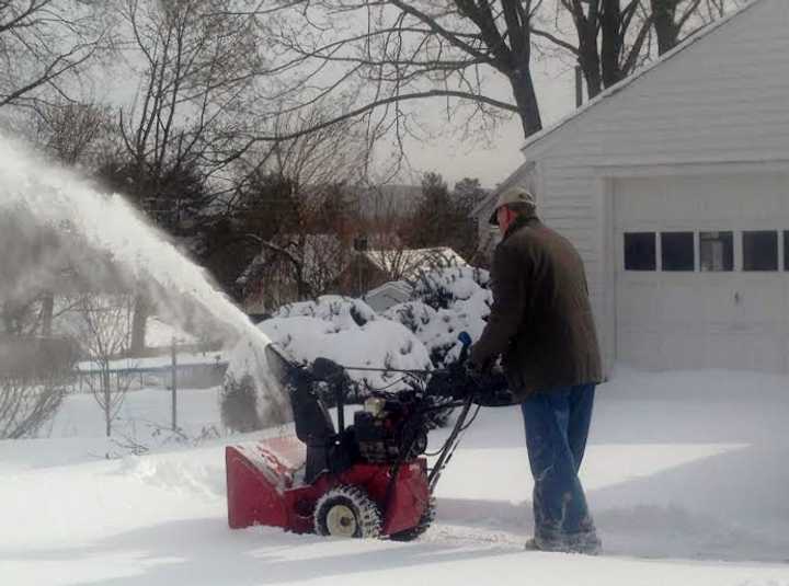 Great ready to break out the snowblower as a blizzard heads for Fairfield County late Monday.