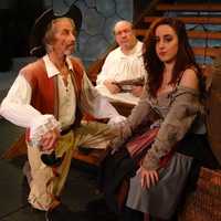 <p>Ted Yudain, Rachel Schulte and Bill Russell perform in Man of La Mancha which opens Friday, Feb. 6, at Curtain Call in Stamford.</p>