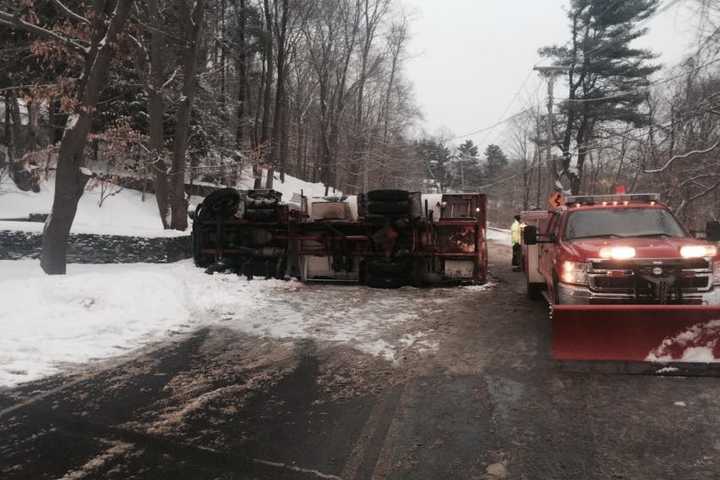Road Reopens After Home Heating-Oil Truck Overturns In Bedford Hills