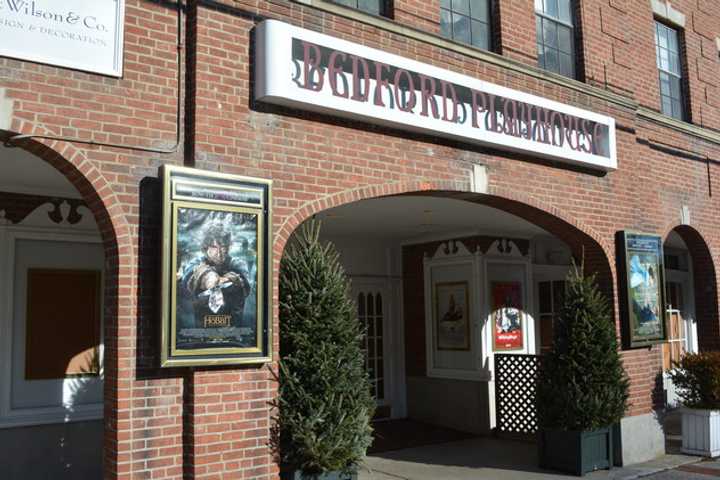 Entrance to the Bedford Playhouse&#x27;s movie-theater space.