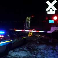 <p>The scene at Commerce Street in Valhalla where a Metro-North train collided with a Mercedes SUV on Feb. 3, 2015, killing the car&#x27;s driver, Ellen Brody of Edgemont, and five train passengers.</p>