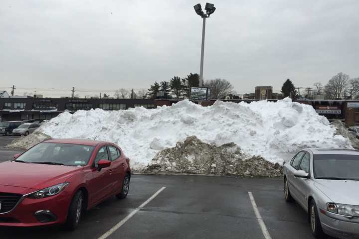 The Lot Is Full (Of Snow) At Quaker Ridge In New Rochelle