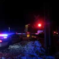 <p>The Commerce Street railroad crossing looking east toward the Taconic State Parkway after Tuesday&#x27;s fatal crash.</p>