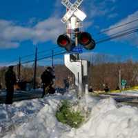 <p>The Commerce Street railroad crossing late last week.</p>