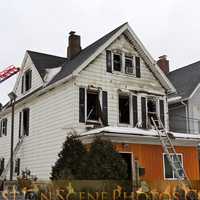 <p>The fire tore through the second floor of this Mount Vernon home.</p>