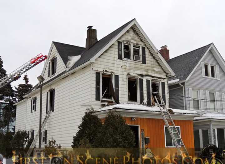 The fire tore through the second floor of this Mount Vernon home.